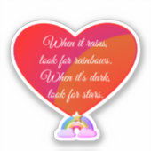 Regenboog en sterren - Motivatie en Inspirerend Sticker (Voorkant)