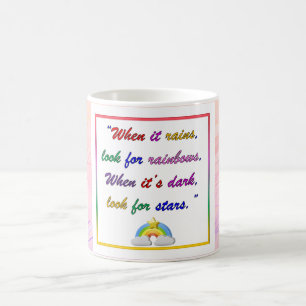 Regenboog en sterren - Motivatie roze Mok