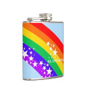 Regenboog en sterren op maat heupfles (Rechts)