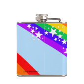 Regenboog en sterren op maat heupfles (Achterkant)