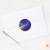 Regenboog en sterren ronde sticker (Envelop)