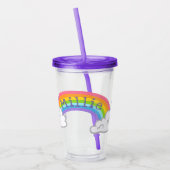 Regenboog en Unicorns Design Acryltrommel Acryl Drinkbeker (Links)