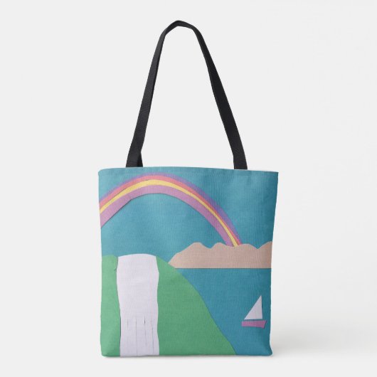 Regenboog- en watervalCanvas tas (Achterkant)