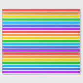 Regenboog- en witstripespapier cadeaupapier (Vlak)
