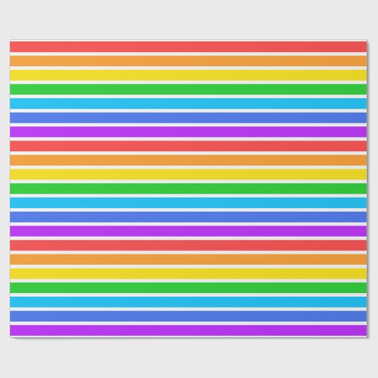 Regenboog- en witstripespapier cadeaupapier (Vlak)