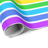 Regenboog- en witstripespapier cadeaupapier (Rol Hoek)