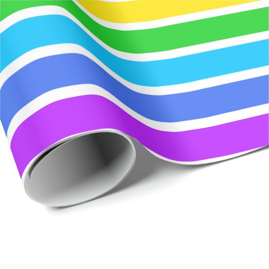 Regenboog- en witstripespapier cadeaupapier (Rol Hoek)