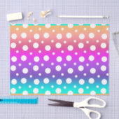 Regenboog en Witte Stippen (Ontwerp 17 Paarse Reek Tissuepapier (Craft)