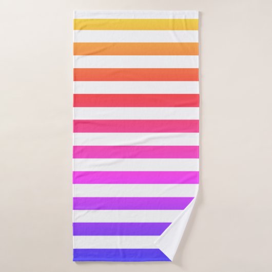 regenboog en witte strepen bad handdoek (Badhanddoek)
