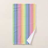 Regenboog en witte strepen bad handdoek (Handdoek)