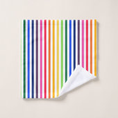 Regenboog en witte strepen bad handdoek (Wasdoekje)