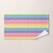 Regenboog en witte strepen bad handdoek (Handdoek)