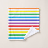Regenboog en witte strepen bad handdoek (Wasdoekje)