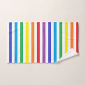 Regenboog en witte strepen bad handdoek (Handdoek)