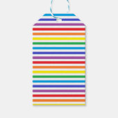 Regenboog en witte strepen cadeaulabel (Voorkant)