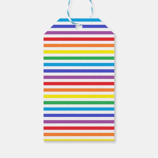 Regenboog en witte strepen cadeaulabel (Achterkant)