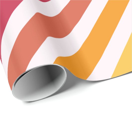 Regenboog en witte strepen cadeaupapier (Rol Hoek)