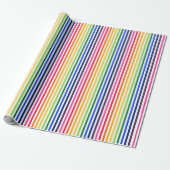 Regenboog en witte strepen cadeaupapier (Uitgerold)