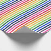 Regenboog en witte strepen cadeaupapier (Hoek)