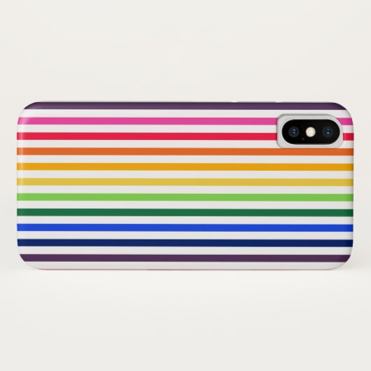 Regenboog en witte strepen Case-Mate iPhone case (Achterkant (horizontaal))