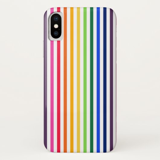 Regenboog en witte strepen Case-Mate iPhone case (Achterkant)