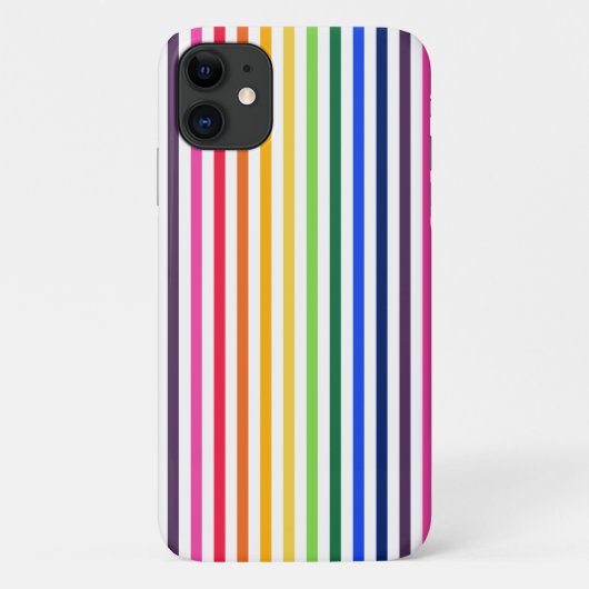 Regenboog en witte strepen Case-Mate iPhone case (Achterkant)