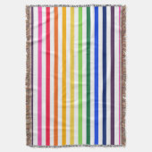 Regenboog en witte strepen deken (Voorkant Verticaal)