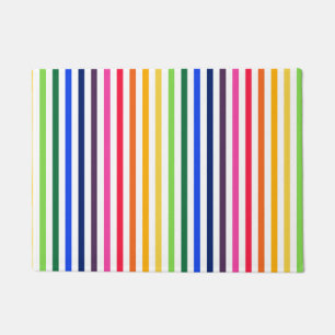 Regenboog en witte strepen deurmat