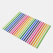 Regenboog en witte strepen deurmat (Schuin)