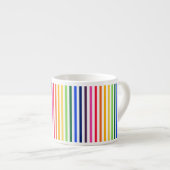 Regenboog en witte strepen espresso kop (Voorkant rechts)