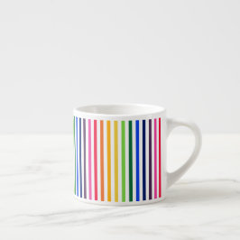 Regenboog en witte strepen espresso kop
