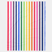 Regenboog en witte strepen fleece deken (Voorkant)