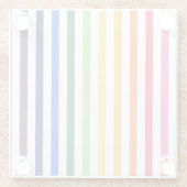 Regenboog en witte strepen glazen onderzetter (Achterkant)