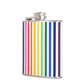 Regenboog en witte strepen heupfles (Links)