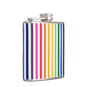 Regenboog en witte strepen heupfles (Rechts)