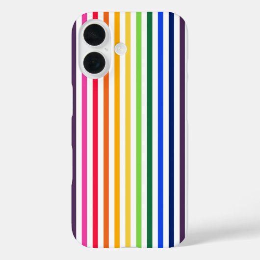 Regenboog en witte strepen Hoesje-Mate iPhone draa Case-Mate iPhone Case (Achterkant)