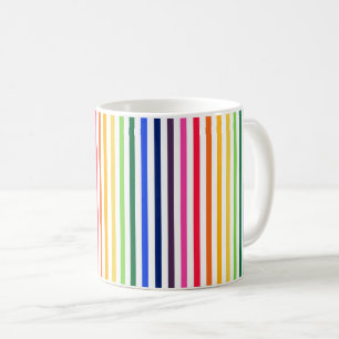 Regenboog en witte strepen koffiemok