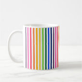 Regenboog en witte strepen koffiemok (Links)