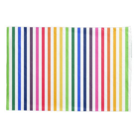 Regenboog en witte strepen kussensloop (Achterkant)