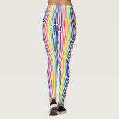 Regenboog en witte strepen leggings (Achterkant)
