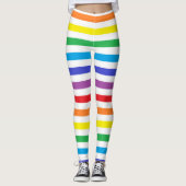Regenboog en witte strepen leggings (Voorkant)