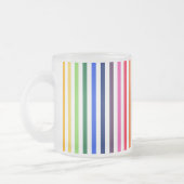 Regenboog en witte strepen matglas koffiemok (Links)