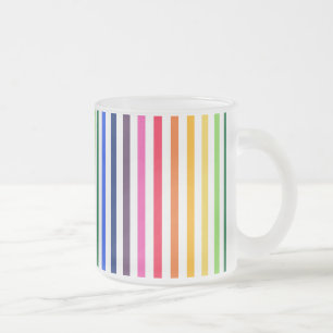 Regenboog en witte strepen matglas koffiemok