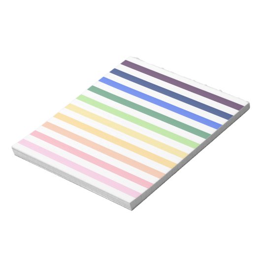 Regenboog en witte strepen notitieblok (Linkerzijde)