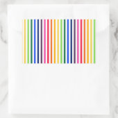 Regenboog en witte strepen rechthoekige sticker (Tas)