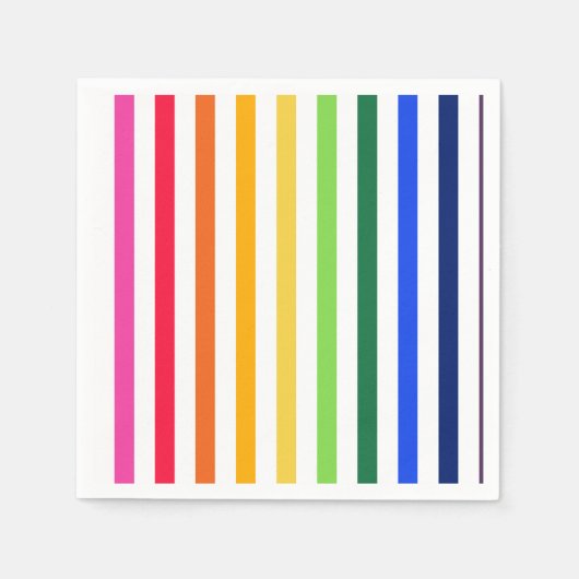 Regenboog en witte strepen servet (Voorkant)