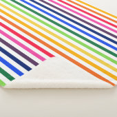 Regenboog en witte strepen sherpa deken (3/4)