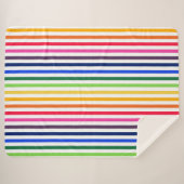 Regenboog en witte strepen sherpa deken (Voorkant (horizontaal))