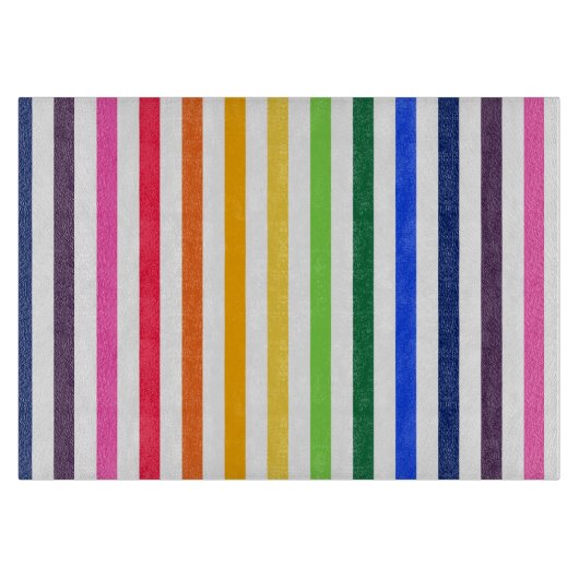 Regenboog en witte strepen snijplank (Voorkant)