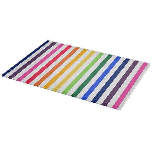 Regenboog en witte strepen snijplank (Hoek)